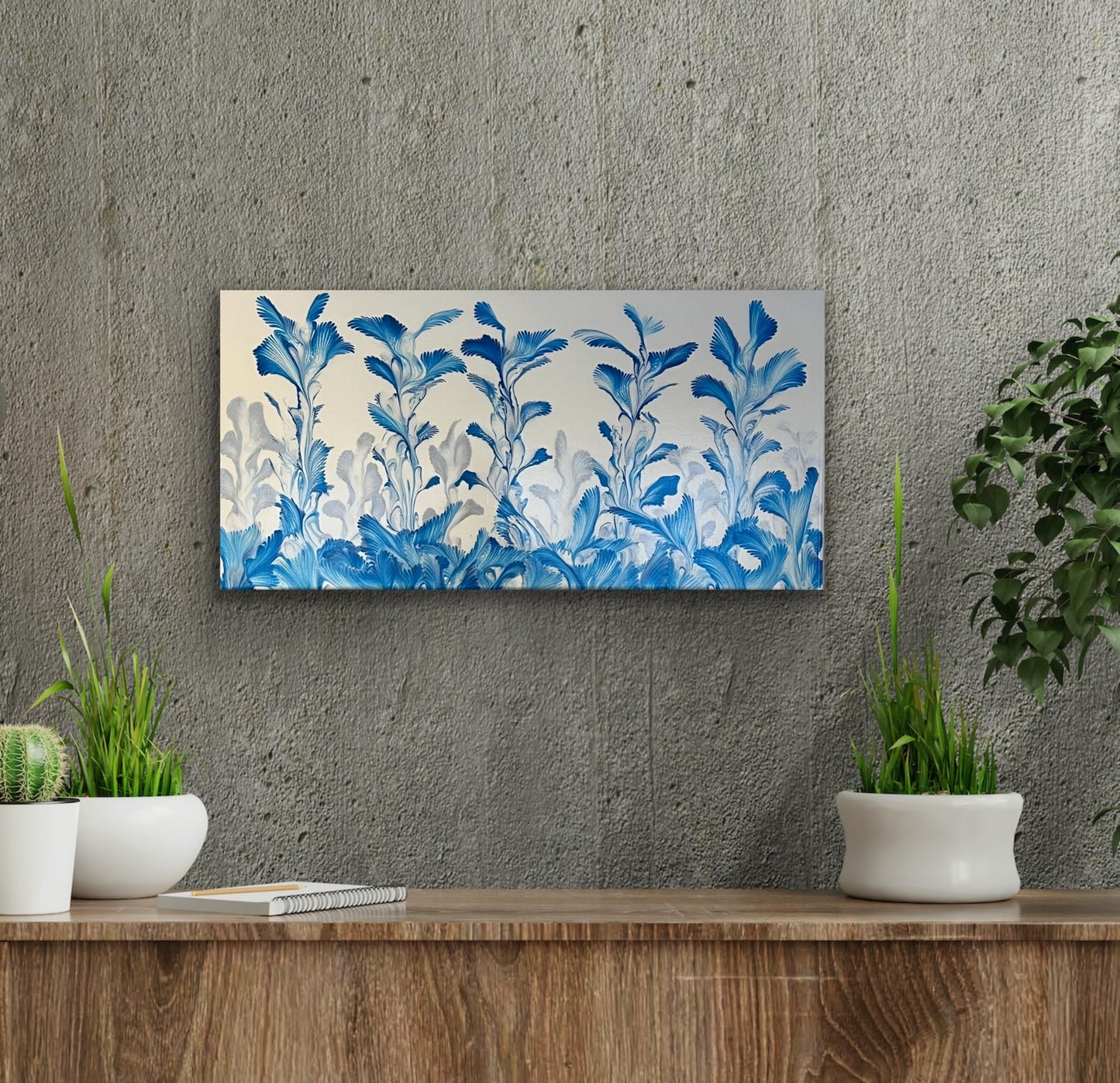 Blue and Silver Flowers