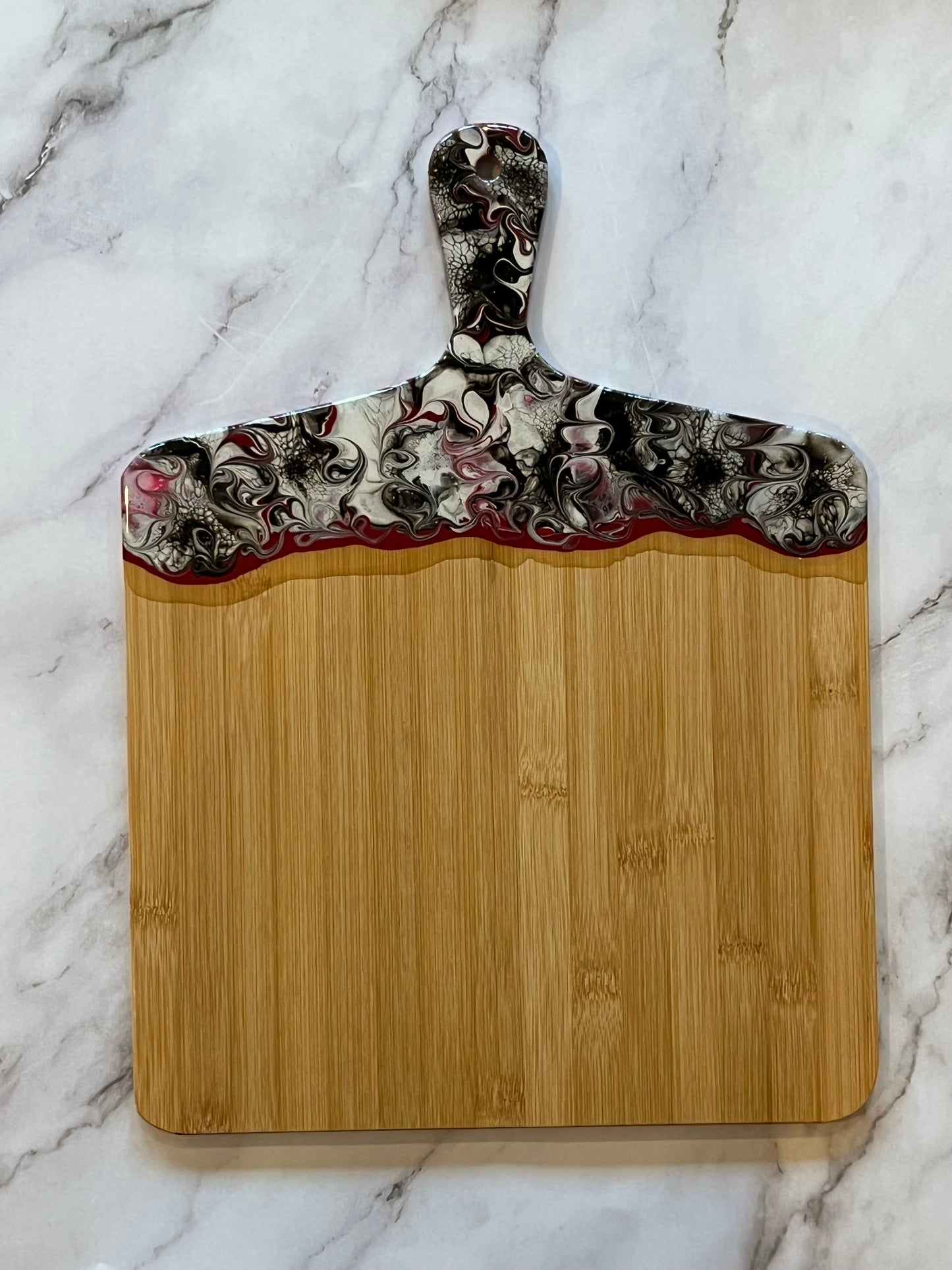 Red, Black, Silver & White Charcuterie Board