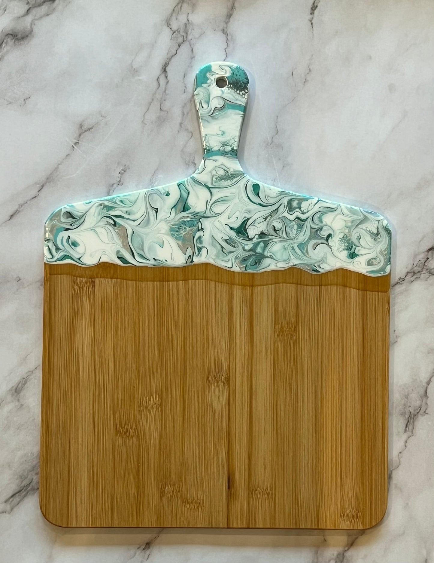 Aqua and Silver Charcuterie Board