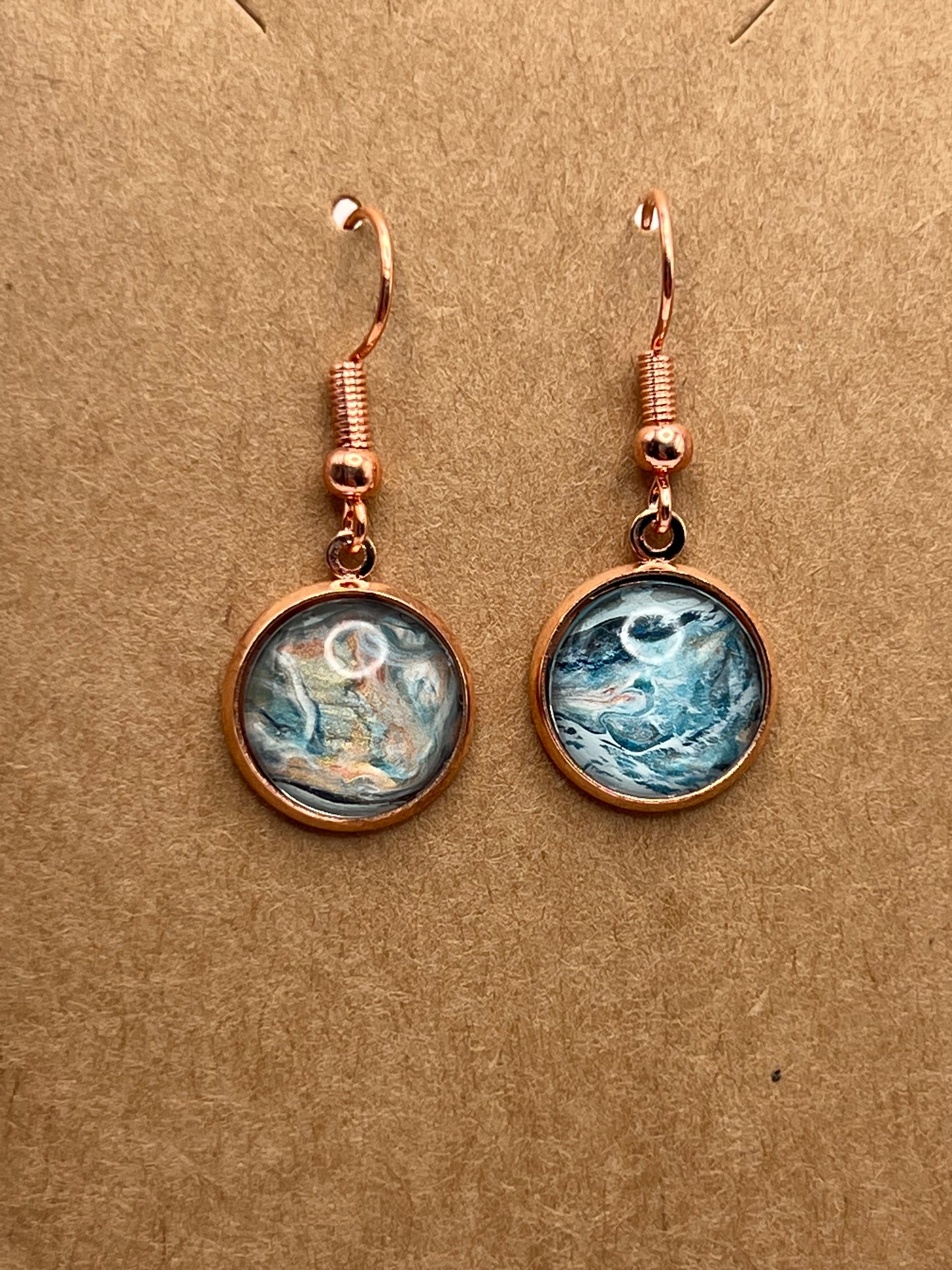 Shades of Blue and Copper Necklace and Earrings