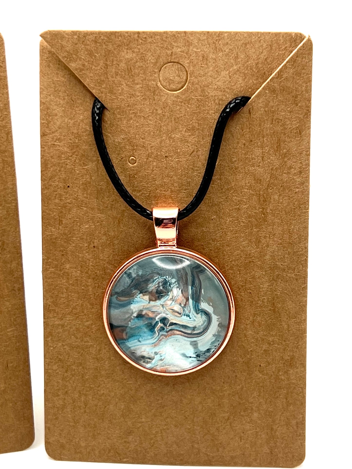Blue and Copper Necklace and Earrings