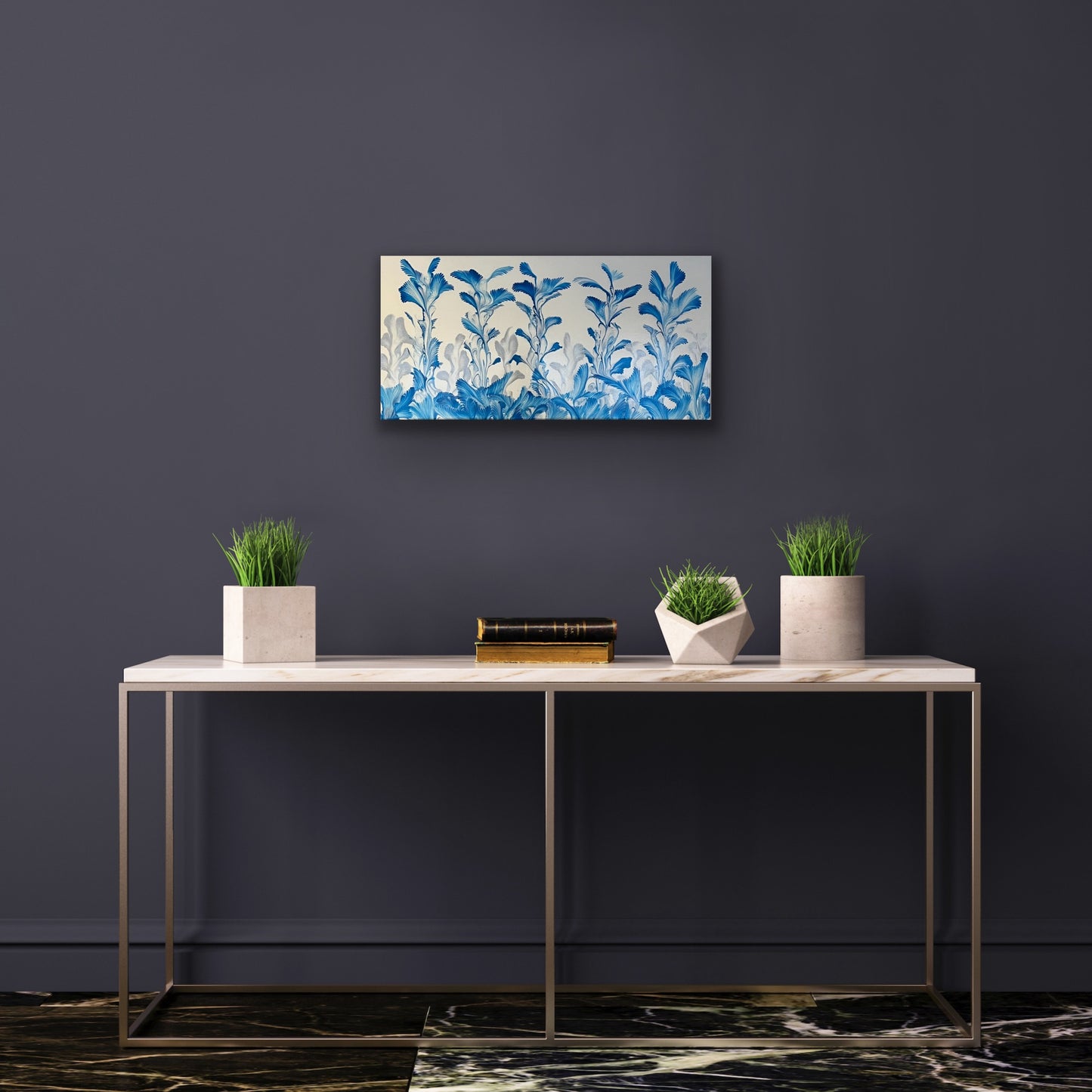 Blue and Silver Flowers