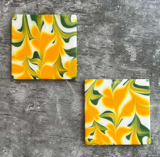 Green and Gold Coasters