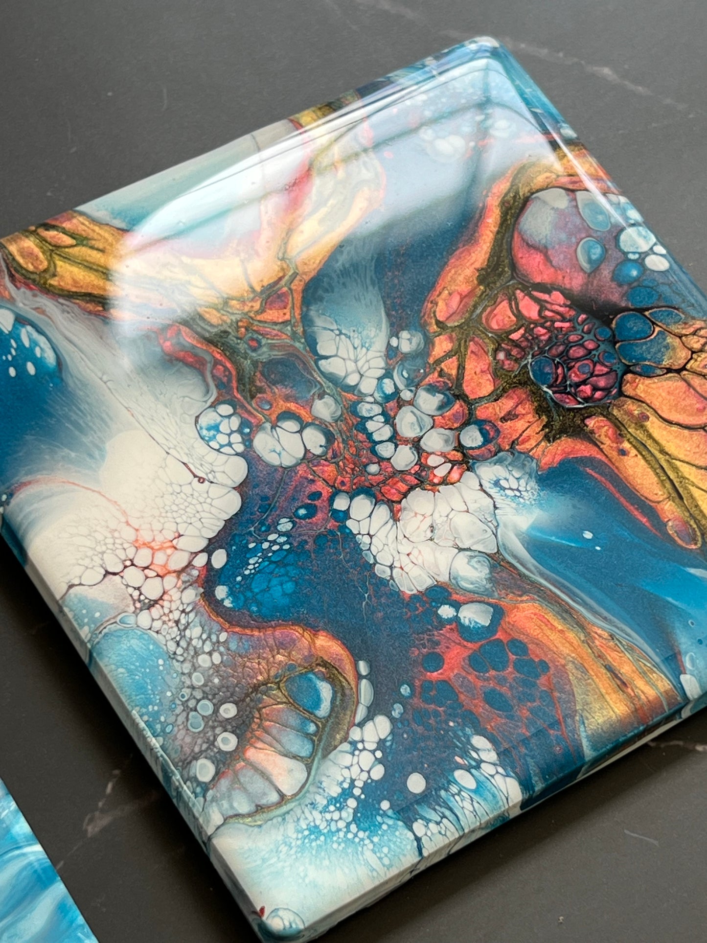 Brilliant Blue, Copper and Gold Coasters
