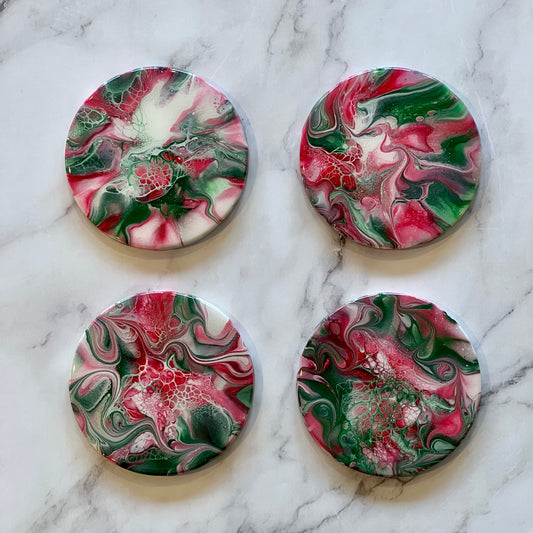 Green Christmas Coasters
