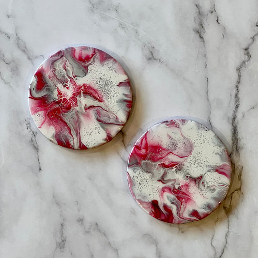 Christmas Coasters in Red and White