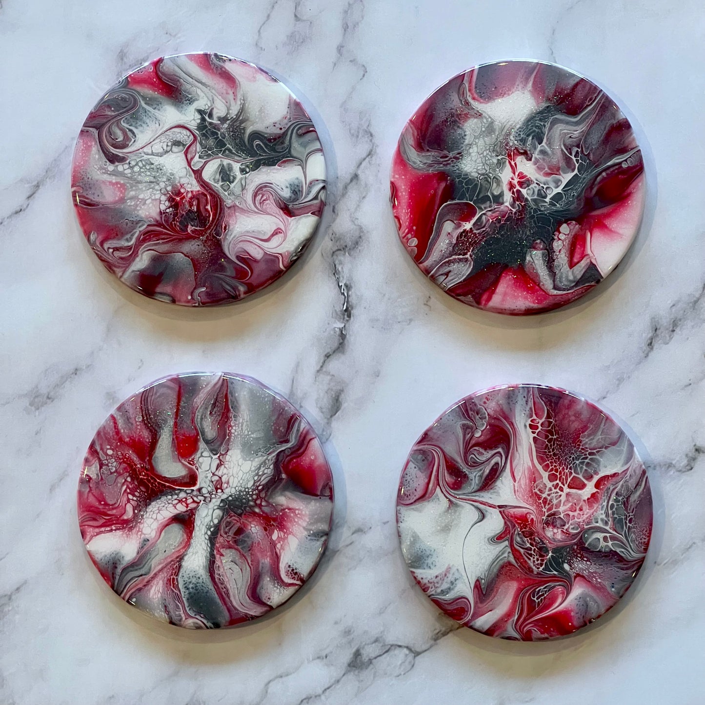 Red and White Christmas Coasters