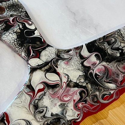 Red, Black, Silver & White Charcuterie Board