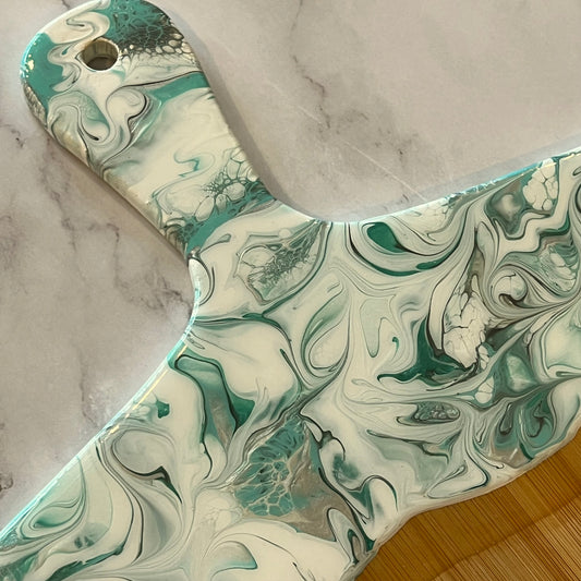 Aqua and Silver Charcuterie Board