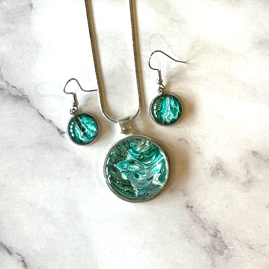 Forrest Green  Silver Set