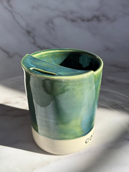 Green "Coffee is of the Lord" Tumbler