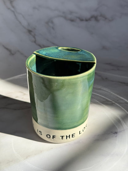 Green "Coffee is of the Lord" Tumbler