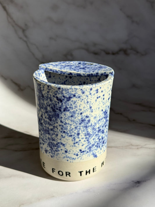 Blue and White "Coffee for the Win!" Tumbler