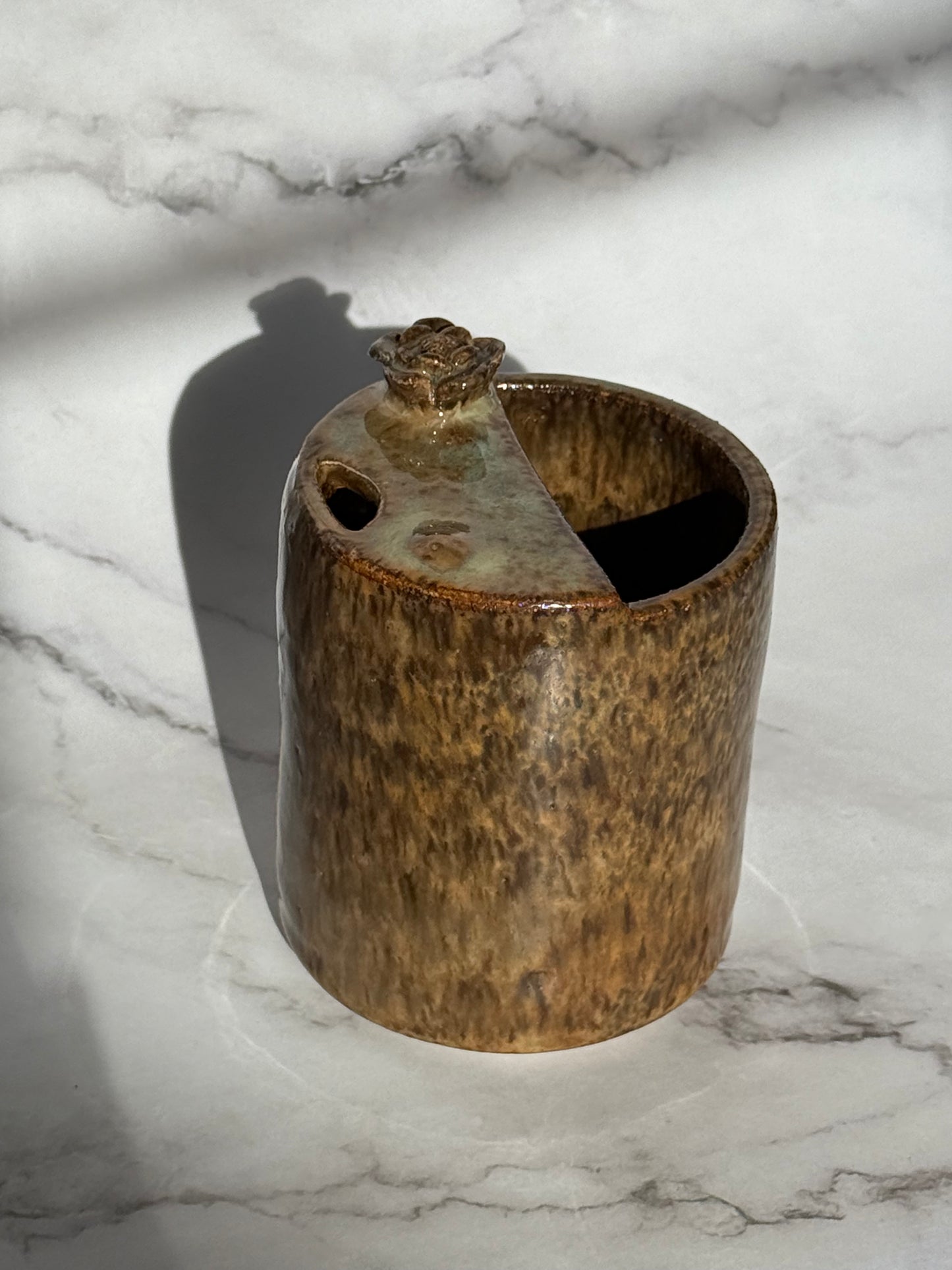 Brown Speckled Clay Tumbler
