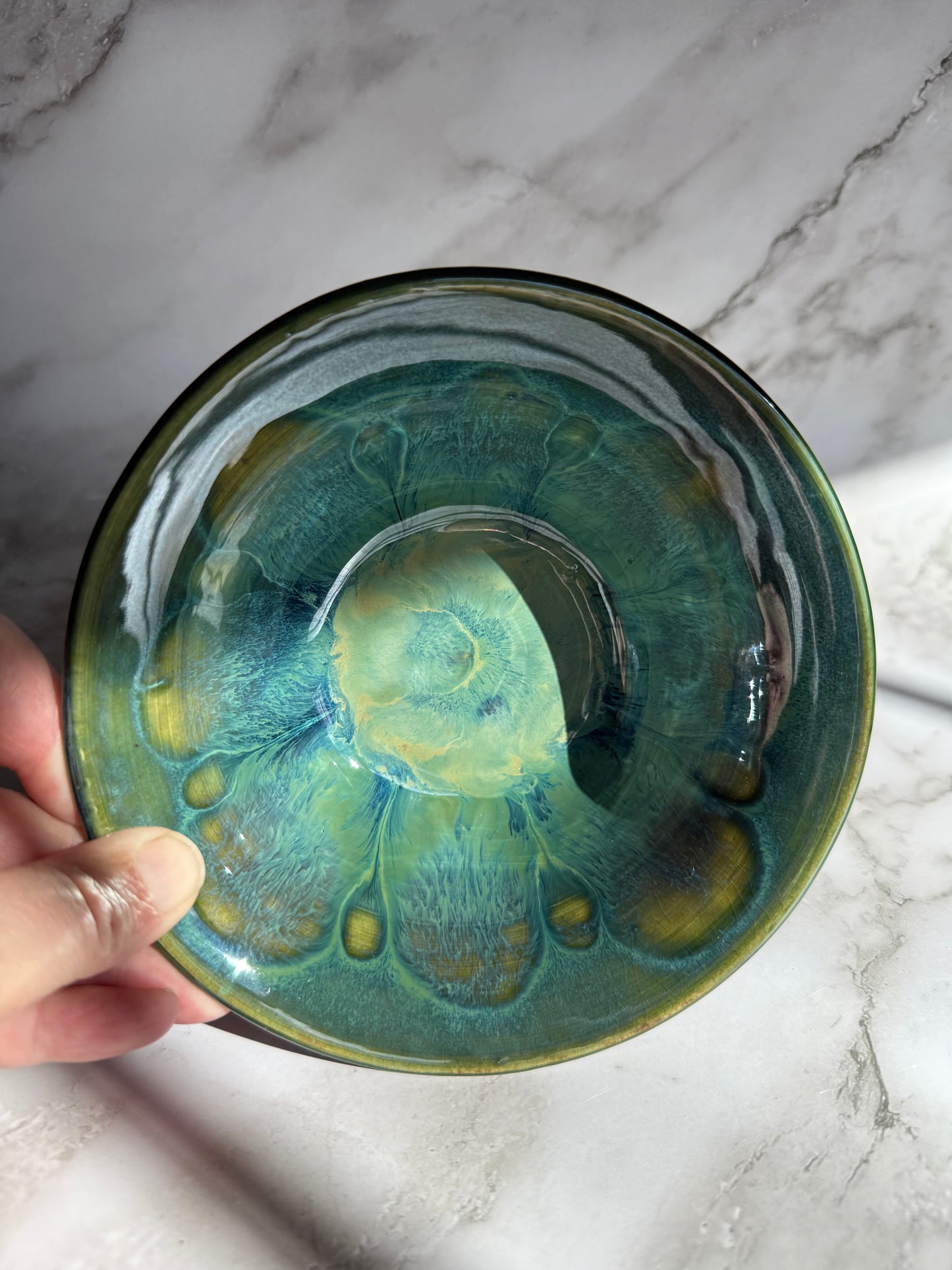 Bright Green Frozen Pond Bowl