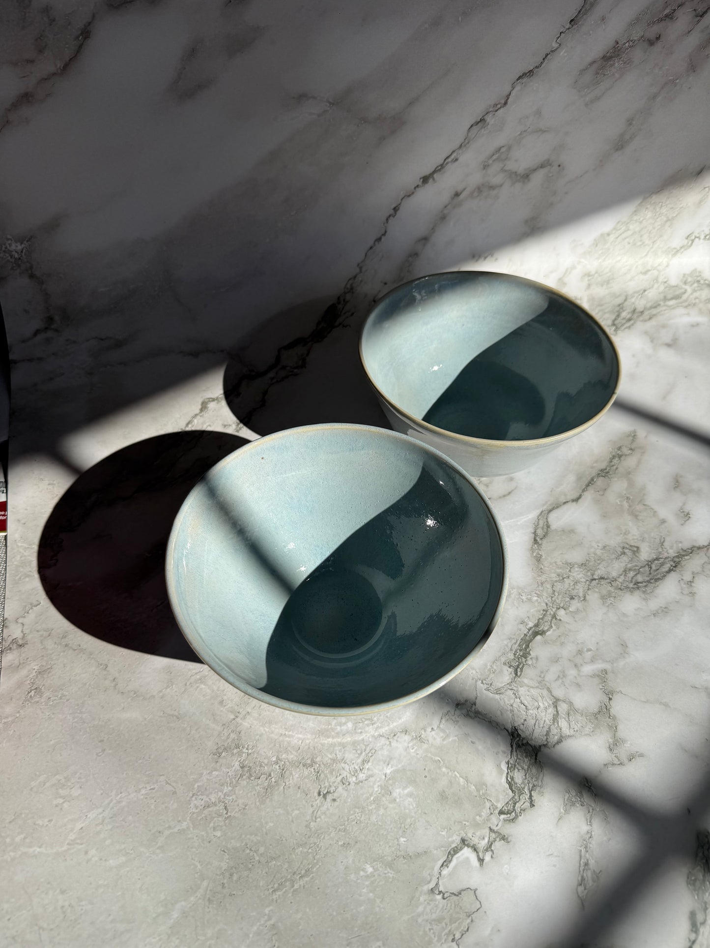 Set of 2 Light Blue Ramen Bowls