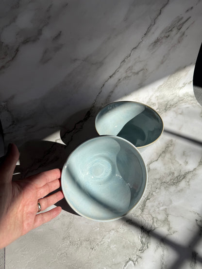 Set of 2 Light Blue Ramen Bowls