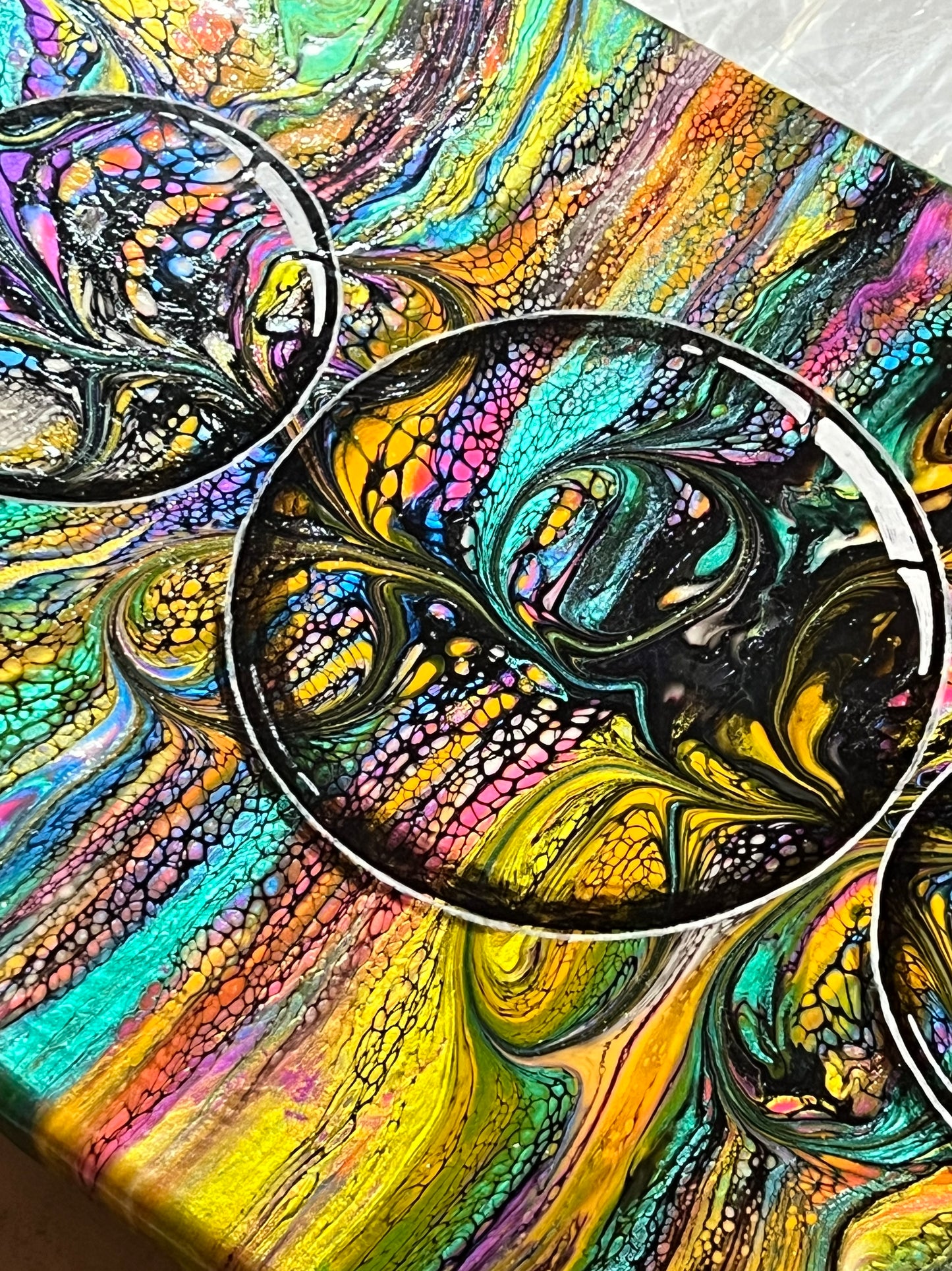 Stain Glass with Water Drops