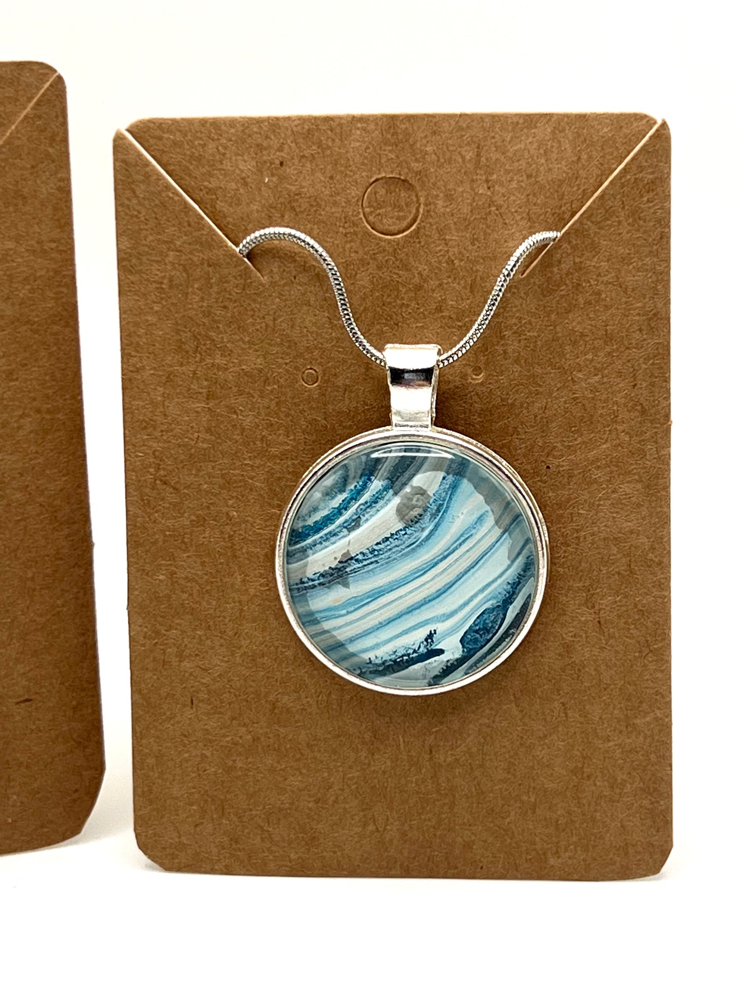 Light Blue and Denim set in Sterling Silver
