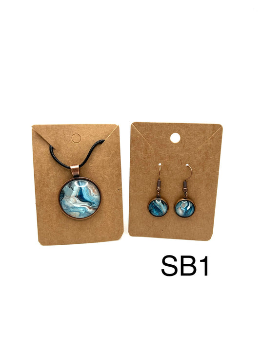Gorgeous Blues set in Bronze