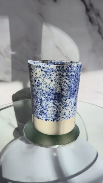 Blue and White "Coffee for the Win!" Tumbler